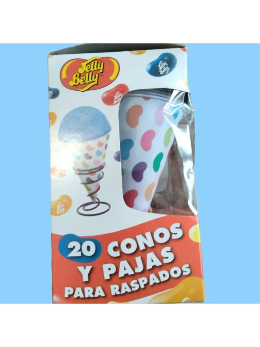 Jelly Belly 20 Snow Cone Cups Scoop Straws  Shaved Ice Sumer Pool Party New